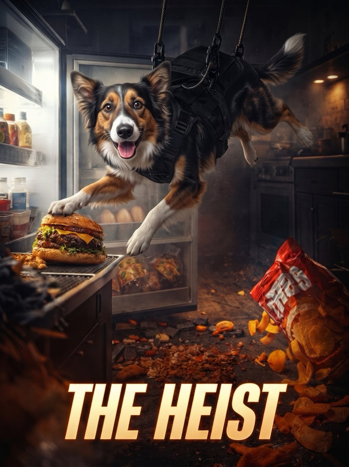 The same dog starring in The Heist movie poster