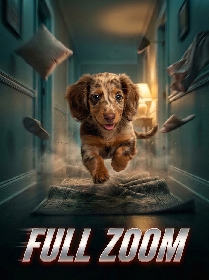 Dachshund starring in the Full Zoom movie poster